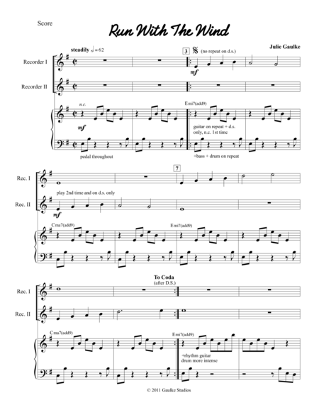 Run With The Wind Sheet Music