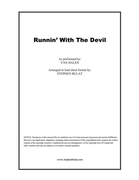 Free Sheet Music Runnin With The Devil Van Halen Lead Sheet Key Of A