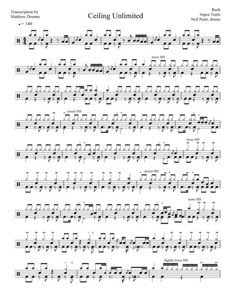 Rush Ceiling Unlimited Sheet Music