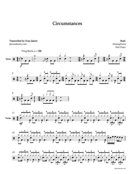 Rush Circumstances Sheet Music