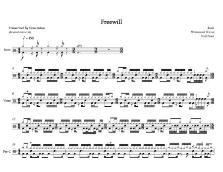 Free Sheet Music Rush Freewill