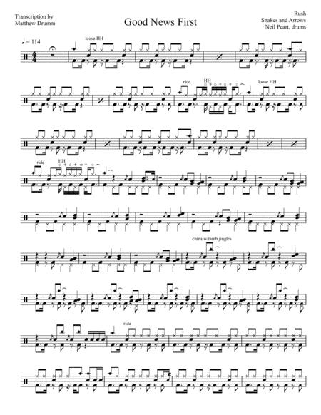 Rush Good News First Sheet Music