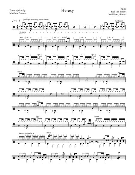 Free Sheet Music Rush Heresy