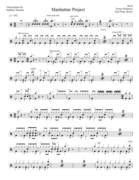 Free Sheet Music Rush Manhattan Project