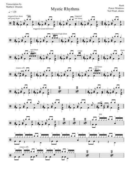 Rush Mystic Rhythms Sheet Music