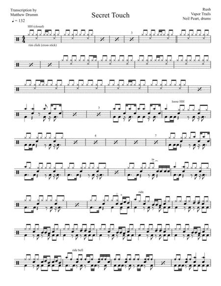 Rush Secret Touch Sheet Music