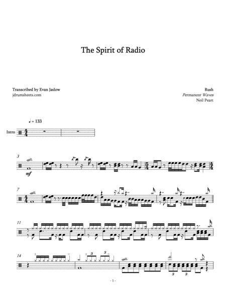 Rush The Spirit Of Radio Sheet Music