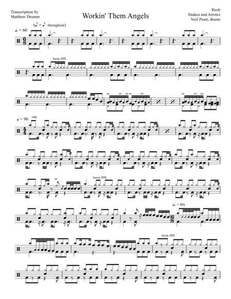 Rush Workin Them Angels Sheet Music