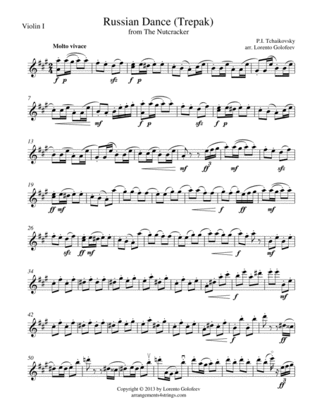 Free Sheet Music Russian Dance Trepak