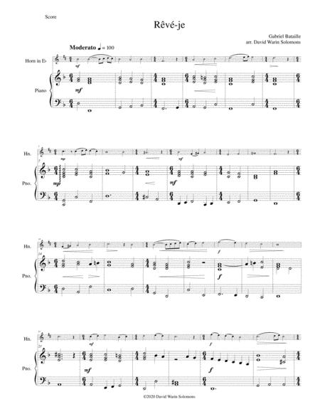 Free Sheet Music Rv Je After Gabriel Bataille For Tenor Horn Horn In E Flat And Piano