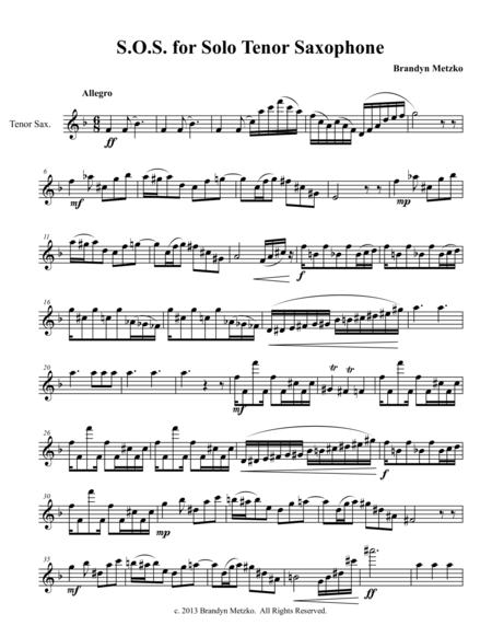 Free Sheet Music S Os For Solo Saxophone