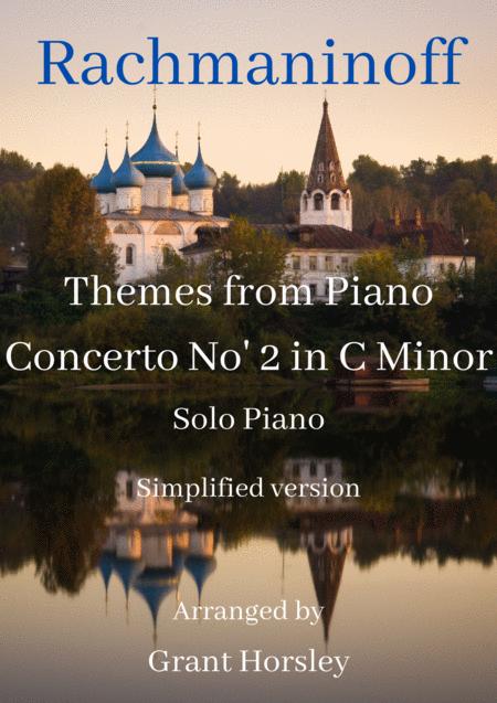 S Rachmaninoff Themes From Piano Concerto No 2 Solo Piano Simplified Version Sheet Music