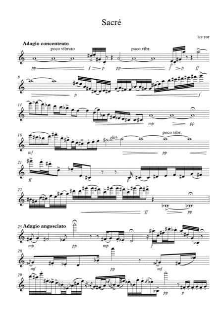 Sacre For Oboe Solo Sheet Music