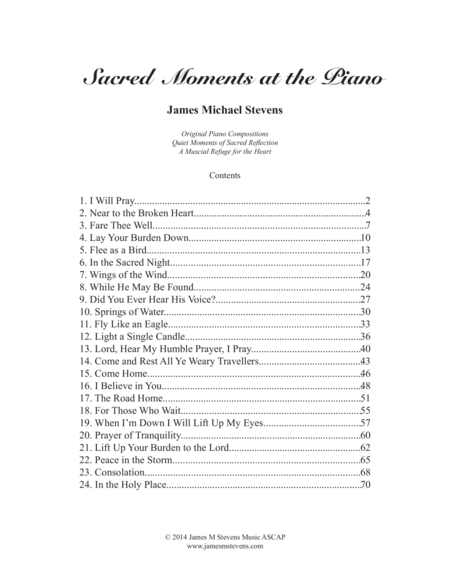 Sacred Moments At The Piano Sheet Music