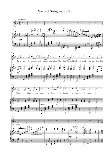 Sacred Song Medley For Piano Sheet Music