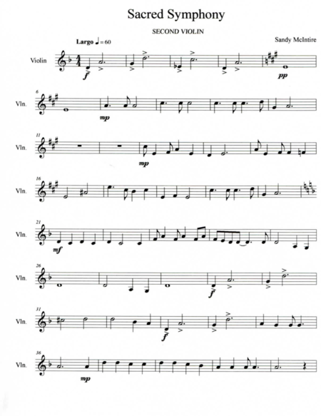 Free Sheet Music Sacred Symphony Second Movement Largo