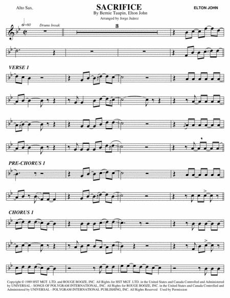 Sacrifice Alto Sax Sheet Music