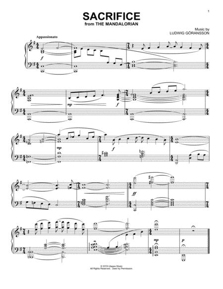 Free Sheet Music Sacrifice From Star Wars The Mandalorian