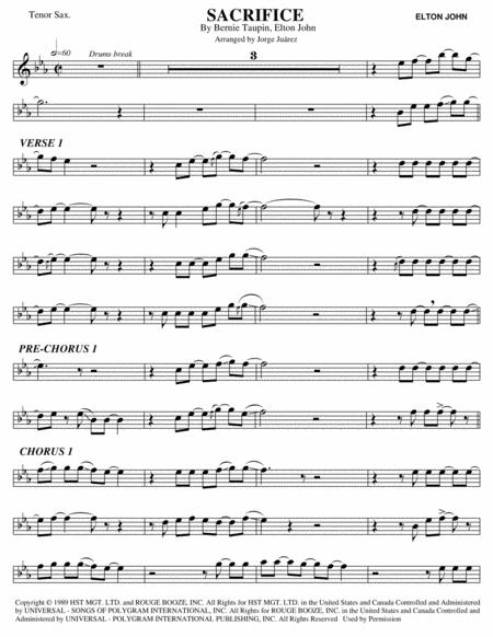 Free Sheet Music Sacrifice Tenor Sax