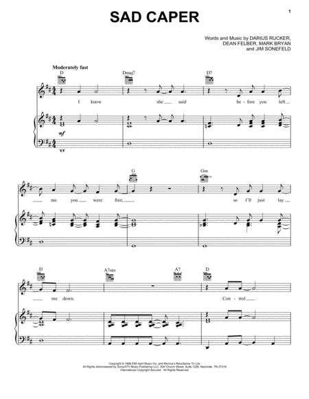 Free Sheet Music Sad Caper