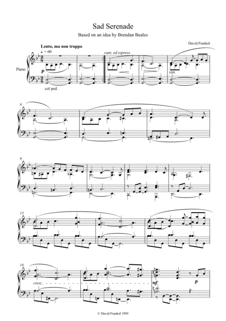 Free Sheet Music Sad Serenade