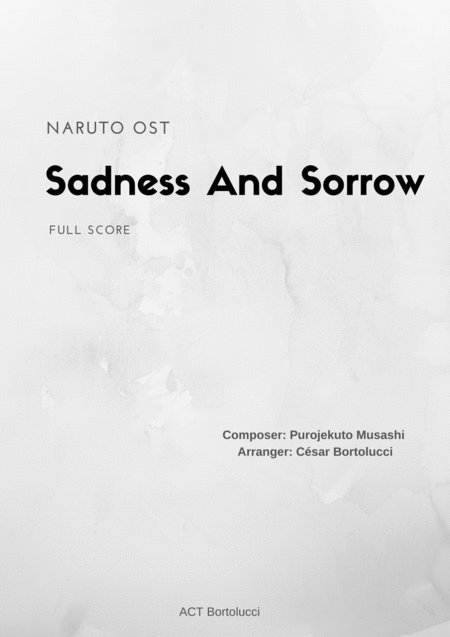 Sadness And Sorrow From Naruto Orchestra Full Score Sheet Music