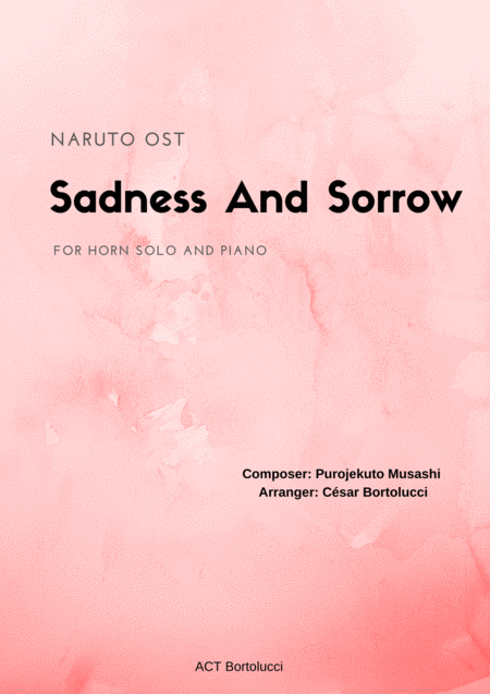 Free Sheet Music Sadness And Sorrow Naruto For Horn Solo And Piano