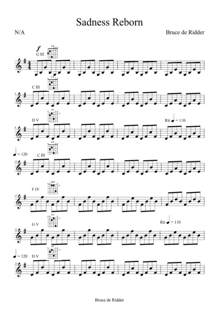 Free Sheet Music Sadness Reborn