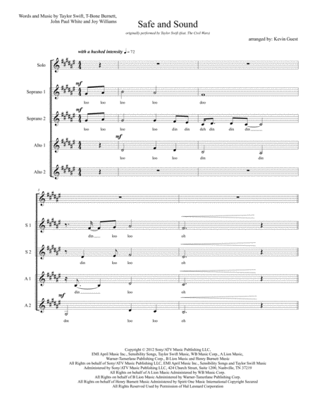 Safe And Sound Sheet Music