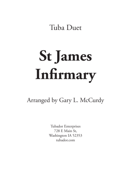 Free Sheet Music Saint James Infirmary Tuba Duet