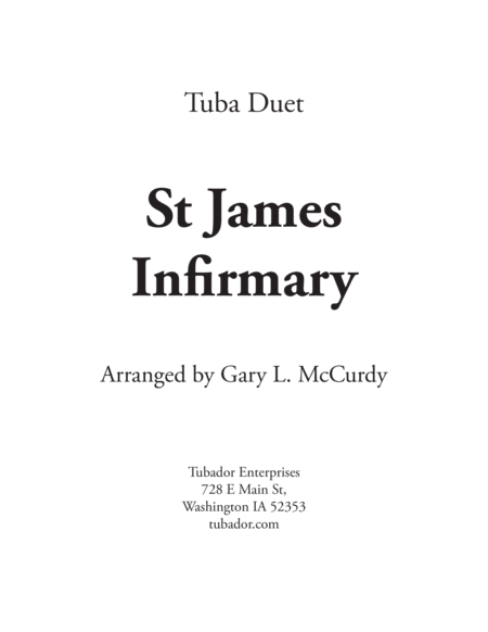 Saint James Infirmary Tuba Duet Sheet Music