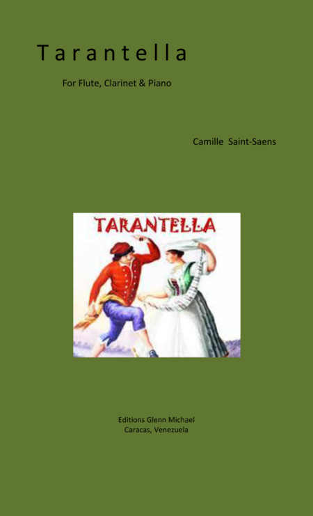 Saint Saens Tarantella For Flute Clarinet Piano Sheet Music