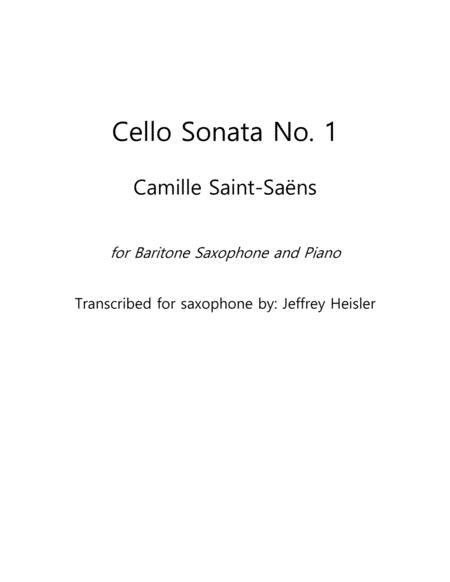 Saint Sans Cello Sonata No 1 Transcribed For Baritone Saxophone Sheet Music