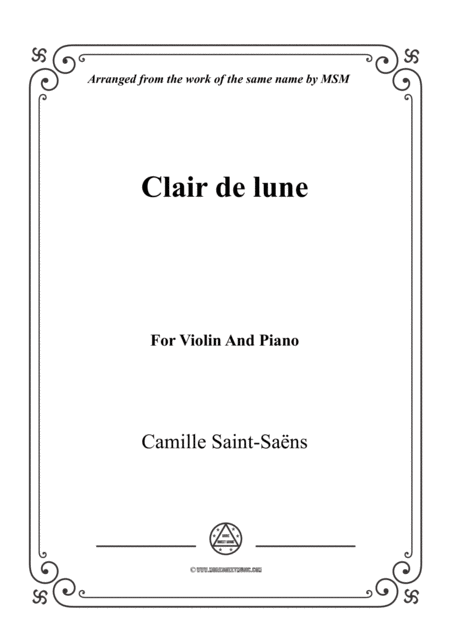 Saint Sans Clair De Lune For Violin And Piano Sheet Music