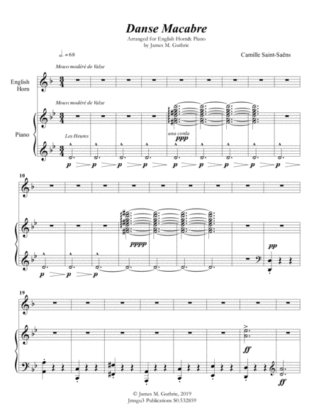 Saint Sans Danse Macabre For English Horn Piano Sheet Music