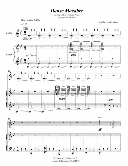 Free Sheet Music Saint Sans Danse Macabre For Violin Piano