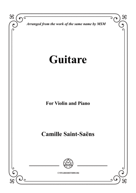 Saint Sans Guitare For Violin And Piano Sheet Music