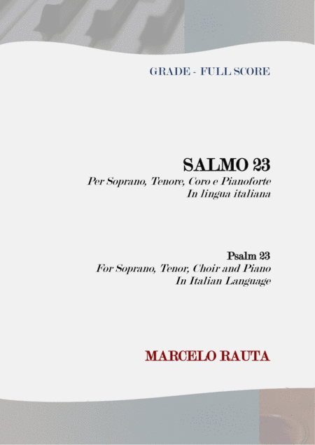 Free Sheet Music Salmo 23 Per Soli Coro E Pianoforte Psalm 23 For Solo Choir And Piano