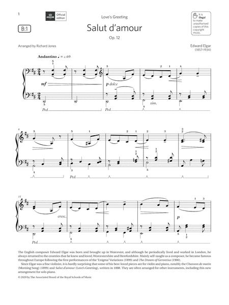 Salut D Amour Grade 3 List B1 From The Abrsm Piano Syllabus 2021 2022 Sheet Music