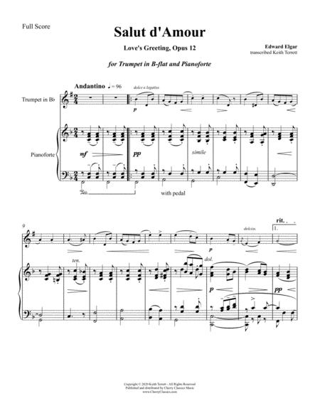 Salut D Amour Loves Greeting For Trumpet In B Flat And Piano Sheet Music