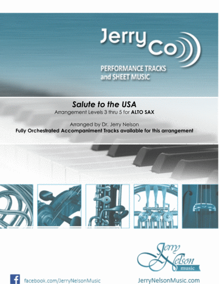 Free Sheet Music Salute To The Usa Arrangements Level 3 5 For Alto Sax Written Acc