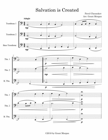 Salvation Is Created Trombone Trio Sheet Music