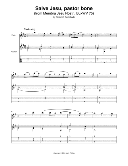 Salve Jesu Pastor Bone From Membra Jesu Nostri Buxwv 75 Sheet Music