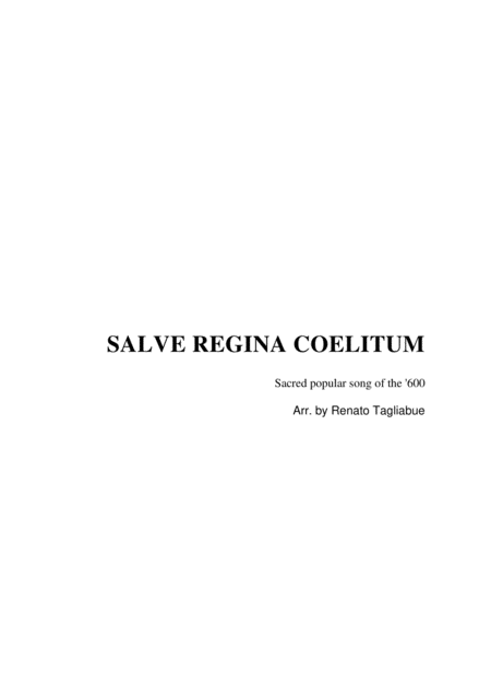 Free Sheet Music Salve Regina Coelitum Hail Holy Queen From Sister Act For Satb Choir And Organ
