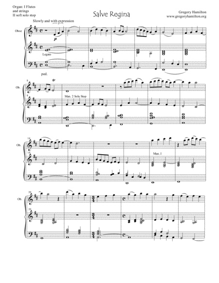 Salve Regina For Organ And Oboe Sheet Music