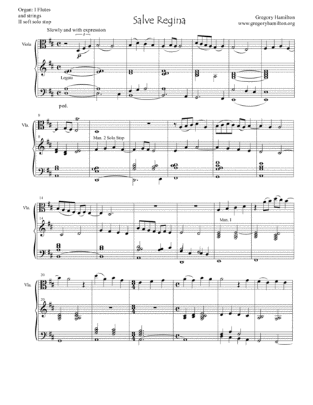 Salve Regina For Viola And Organ Sheet Music