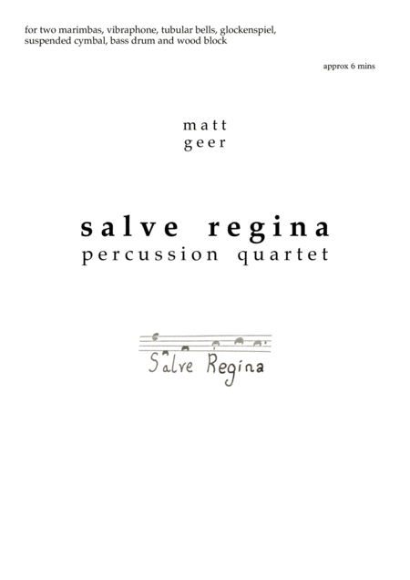 Salve Regina Full Score Sheet Music