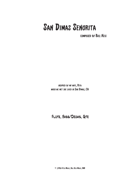 Free Sheet Music San Dimas Senorita Ensemble Parts