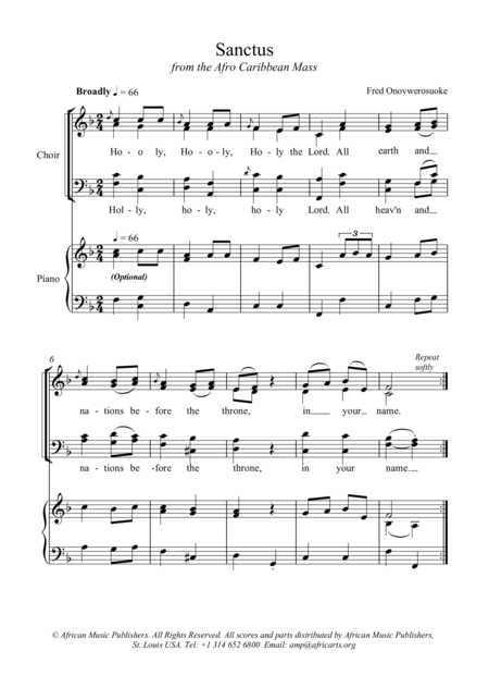 Sanctus Holy The Lord Sheet Music