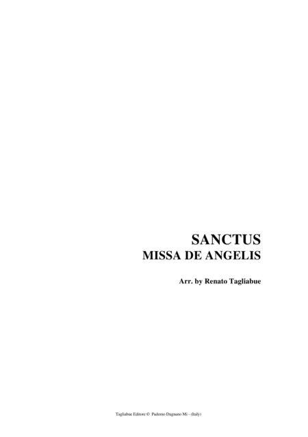 Free Sheet Music Sanctus Missa De Angelis Choral Version For Satb